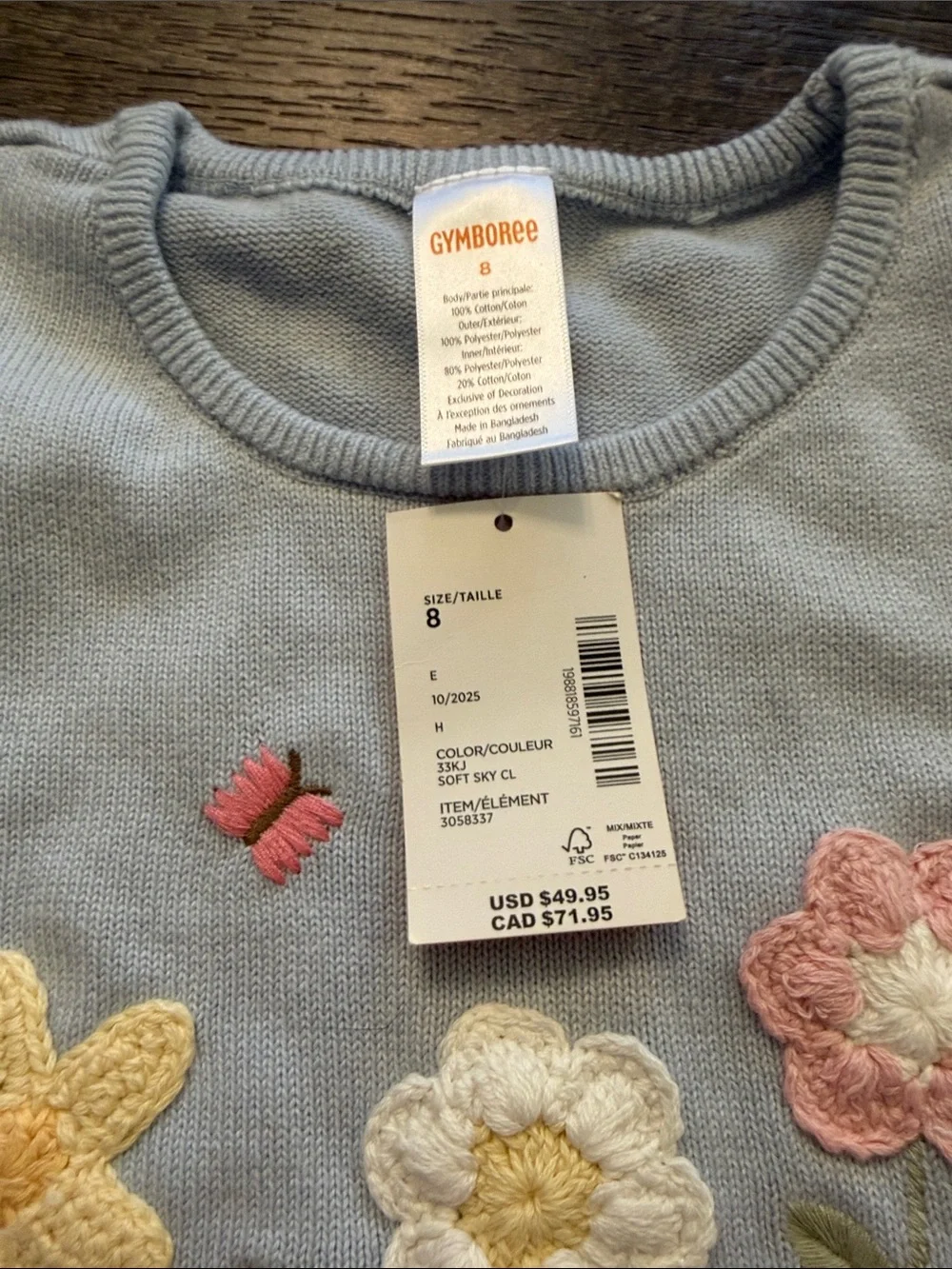 Gymboree Light Blue Floral Appliqué Tulle Dress
